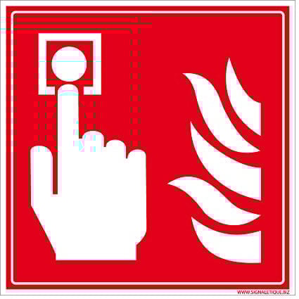 Signalétique.biz - Panneau Indicateur Incendie - Alarme Extincteur - PVC 250x250 mm, 1,5 mm