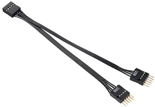 MZHOU Mainboard USB Splitter,USB2.0 9PIN usb splitter 1 a 2, adaptador usb mainboard 9PIN líneas puerto de extensión usb splitter para PC-17.6cm usb header splitter
