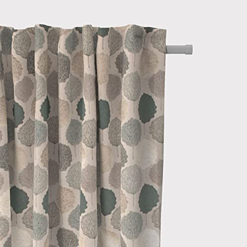 SCHÖNER LEBEN. Vorhang Blätter Blattskelett Natur grün goldmetallic, Gardinen Aufhängung:Smok-Schlaufenband