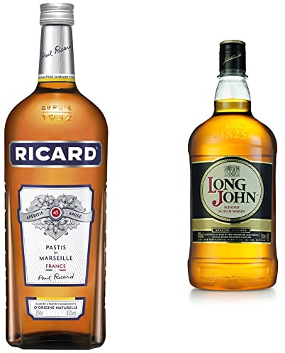 RICARD Pastis de Marseille 200cl 45% & Long John Scotch Whisky, 2L