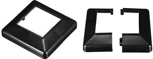 sourcing map Pfostenrock, 2 Stück, 80 x 80 mm, geteilter Stil, Pfostenboden, Zierleiste für Zaun, Treppengeländer, Veranda, 2 Stück