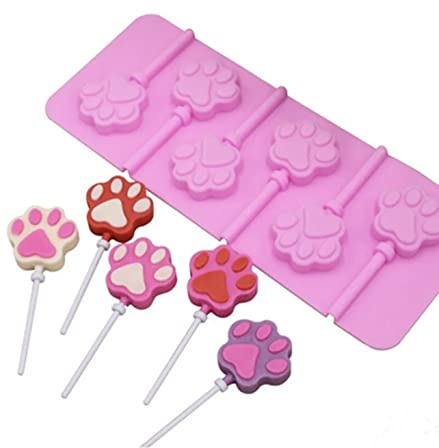 TTOA - 6 Cavities Animal Paw Silicone Lollipop Mould | Lolly Mould | Cat Paw Candy Mould
