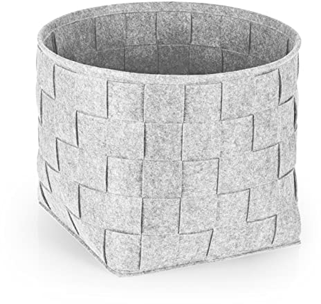 N8WERK Filz-Aufbewahrungskorb 40x40x40cm | Ideal zur Aufbewahrung von Kaminholz & Zeitschriften | Strapazierfähig & vielseitig | Faltbarer Aufbewahrungskorb passend für Regale [Hellgrau]