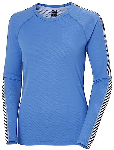 Helly Hansen Damen W Lifa Active Stripe Crew, Ultra Blau, M