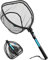 KOMCLUB Fishing Nets Telescoping Landing Nets 2-Section Adjustable Landing Nets for Fishing Aluminium Non-Slip Folding Rubber Fishing Nets for Fresh and Salt Water, Adults and Children (41in)