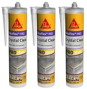 3er-Set SIKA Sikaflex-142 Crystal clear Kittkleber - Transparent - 290 ml