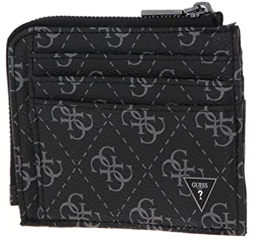 GUESS Vezzola Smart Multiple Card Holder with Zip Dark Black