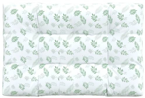 vidaXL Coussin de Palette à Motif de Feuilles 120x80x12 cm Tissu