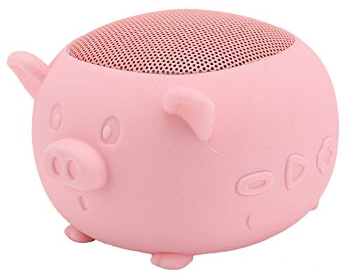 Speaker, Lovely Pig Mini Wireless 5.0 Speaker Built-in Mic,Portable Outdoor Speaker Built-in 3W Imported Speaker for Home/Traveling/Outgoing (Pink)