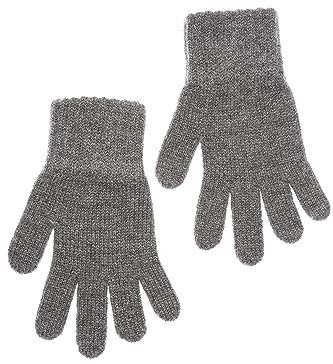 KNITAS Gestrickte Fingerhandschuhe aus Wolle für Kinder I Warme Doppellagen Winterhandschuhe für Jungen und Mädchen 7-8 Jahre I Bequeme Weiche Handschuhe in der Farbe Grau - Größe 7