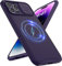 OUBELI Cover per iPhone 15 Pro Custodia Compatibile con MagSafe Scorrevole Protezione Fotocamera Magnetica Cover Morbido silicone TPU Bumper antiurto Protettiva Case -viola