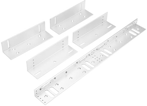 Z and L Aluminum Alloy Bracket for Double Door 280KG/600lbs Holding Force Electric Magnetic Lock, Electromagnetic Lock Matching Bracket for Inward Door (Double Door 280KG/600lb Z & L Bracket)