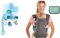 Infantino Dream Buddies 3-in-1 anpassbares Projektor-Musik-Mobile zum Aufhängen & Flip Advanced 4-in-1-Trage mit Lätzchen