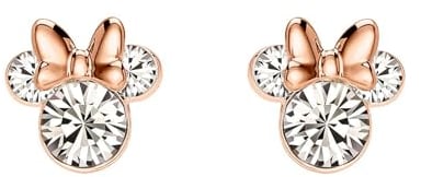 Kaguyo Minnie Maus Ohrringe, 925 Sterling Silber Amethyst weiß Blau rosa Kristall Mickey Maus Ohrstecker für Frauen Mädchen, Geburtstagsgeschenk (roségold klar)