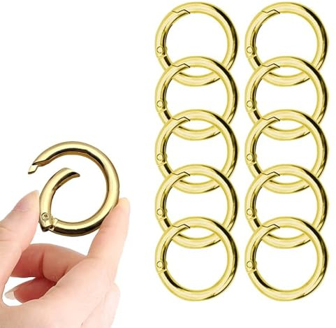 10 Piezas Anillos Tóricos de Resorte, Anillo Tórico de Resorte de Aleación, Resorte Redondo Anillos, Llavero Redondo de Resorte, Mosquetón Redondo, para Llaveros, Manualidades