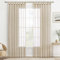 MIULEE Gardinen Schlaufenschal 2er Set Vorhänge Transparente Schlaufen Gardine aus Voile Vorhang Transparent Wohnzimmer Luftig Dekoschal für Schlafzimmer 245 x 140 cm (H x B), Tab Top Khaki