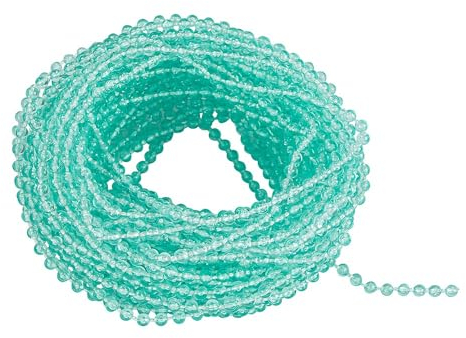 Ideen mit Herz Perlen-Band | Perlengirlande | Perlen: Ø 3mm | 10 m lang (mint | transparent)