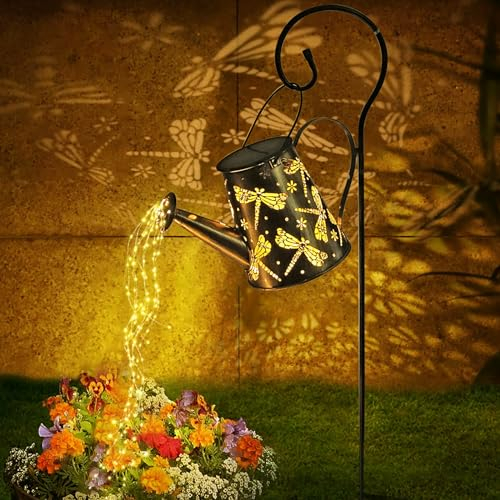 WolinTek Solaire Allume Les décorations de Jardin,Arrosoir Solaire Avec Guirlandes Lumineuses, la Lumière étanche du Ciel étoilé,Lanterne Solaire pour l'extérieur pour Jardin Patio Passerelle