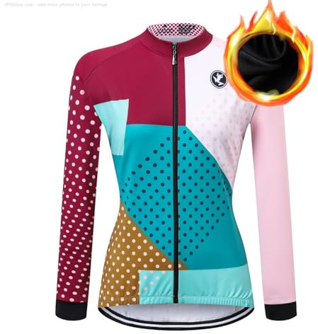 UGLY FROG Radtrikot Damen Langarm Herbst Winter Fleece Warm mit Taschen T-Shirt MTB Jersey Fahrradtrikot für Radsport Rennrad Sport
