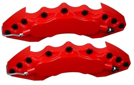 PLAFOPE Bremssattelabdeckungen Rot 1 Paar Scheibenbremssattel Abdeckungen für Auto Langlebiger Bremssattelschutz Einfache Montage für Fahrzeugmodifikation und Radnabenbremsabdeckung