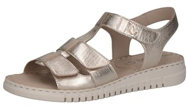 Caprice Damen Sandalen flach aus Leder mit Klettverschluss