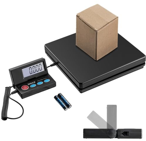 BAKAJI Bilancia Digitale Pesa Pacchi Postali per Uso Commerciale, Piattaforma Pesalettere Pesatura di Precisione con Display LCD Esterno e Carico Massimo 50 kg per Negozio, Casa, Azienda, Imballaggi