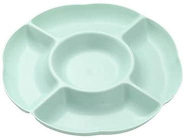 OQHAIR Vassoio per Frutta Piatto Centrale per conteggio Frutta in plastica Multifunzionale (Colore: Verde, Dimensioni: 24,5 cm)