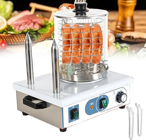 GFXYQPDNV Hot Dog Steamer Bun Warmer, Electric Sausage Maker with Detachable Cover and Heating Aluminum Rod (Stick)