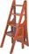 Klappbarer Tritthocker aus Holz, tragbarer Leiter, Stuhl, Hocker, multifunktionale Trittleiter für Zuhause, Bibliothek, max. 4 Stufen