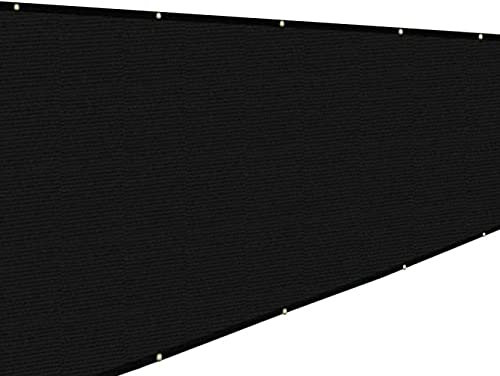 Brise-vue pour balcon - Résistant aux UV - Avec boutonnières en métal - Noir - 0,6 x 7 m