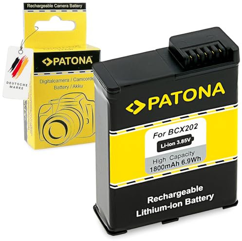 PATONA Akku BCX202 passend für DJI Osmo Action 3 4 5, 1800mAh 3,85V Li-Ion Ersatzakku, Hochleistungs-Akku mit Markenzellen, 100% kompatibel, Überladungs- und Kurzschlussschutz