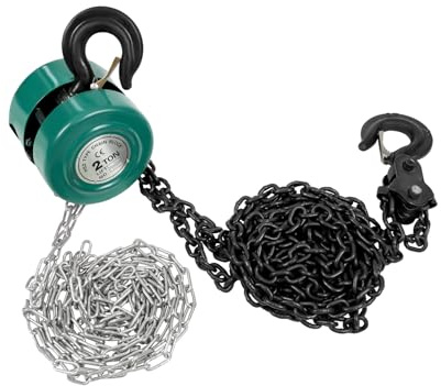 Tragbarkeit 2t Handkettenzug Kettenzug Kettenlänge 3m Hubhöhe Kettenblockaufzug mit 360° Drehbarer Haken für Fabriken landwirtschaftlichen Betrieben Garagen Flaschenzug Seilzug Hebezug Ratschenzug