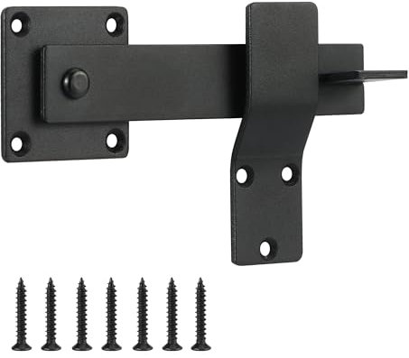 Cerradura de puerta corrediza de granero, Cerradura Pestillo para Puerta, Puerta Jardin Pestillo para Puerta Interior Exterior Puerta de Cobertizo Garaje Jardín