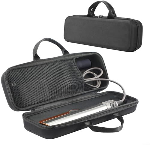 ZYNCUE Custodia rigida da viaggio per asciugacapelli Dyson Airstrait, piastra per capelli, organizer da viaggio, custodia protettiva portatile antiurto (nera)