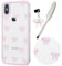 Knoowcase Case for iPhone X, Cute Bowknot Pattern Clear Soft TPU Shockproof Phone Case for iPhone XS, Slim Fit Silicone Bumper Shell Drop-Protection Transparent Cover for Women Girls,Pink