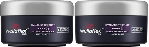 WELLAFLEX Men Pâte coiffante mate Tenue ultra forte Finition mate Testé dermatologiquement 75 ml (Lot de 2)