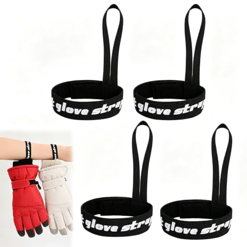 4 Stück Band für Handschuhe Handschuh Band Skihandschuhleine Nylon Elastisches für Kinder Erwachsene Ski Zubehör