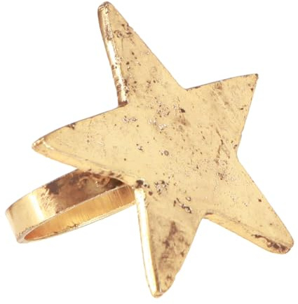Floristik24 Goldene Stern Serviettenringe Antik Metall für Weihnachten 4er Set