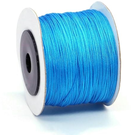 100 Yards (ca. 91 m) 0,8 mm Nylon-Schnur zum Schmuckbasteln, für Armbänder, Halsketten, chinesische Knoten, Quasten – Himmelblau – 10 Rollen