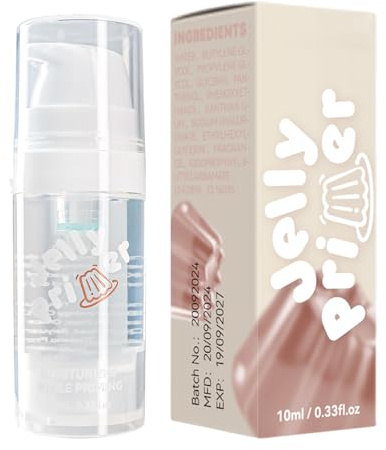 Jelly Primer Feuchtigkeitsspendende Gesichtscreme, 10 ml | feuchtigkeitsspendende Primer für die Haut, Primerr Jellys Power Grip, feuchtigkeitsspendende Primerr leicht und glättend, la