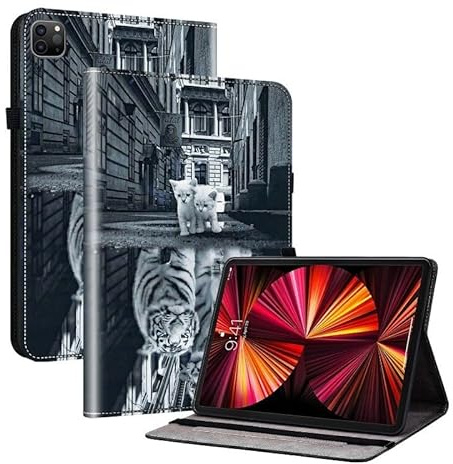 Generic Custodia compatibile con iPad Mini (A17 Pro) (colore: riflesso) custodia antiurto supporto in pelle stampata flip cover