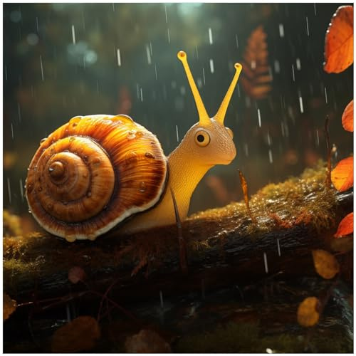 Wallario Memoboard aus Glas mit Motiv, Magnet-Tafel in 50 x 50 cm in Premium Qualität Snail on Tree
