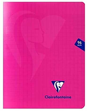 Clairefontaine 313741C - Schulheft Mimesys 17x22 cm, robust mit Umschlag aus PP, 48 Blatt, französische Lineatur, 90g, Rosa, 1 Stück