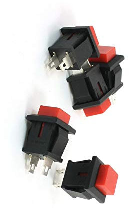 Aexit 5 x tête carré rouge SPST momentané bouton poussoir interrupteur 125 VAC 1 A 627H648