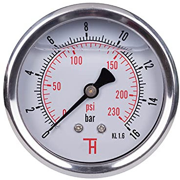 THERMIS Manómetro G 1/4 conexión trasera (0-16 bar) 63 mm 358G