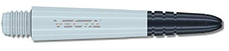 WINMAU Dart Shaft - Vecta Polycarbonat Dartschäfte - 1 Set pro Packung (insgesamt 3 Dart-Schäfte) - Professionelles Dartzubehör - Weiß & Schwarz Medium Schäfte