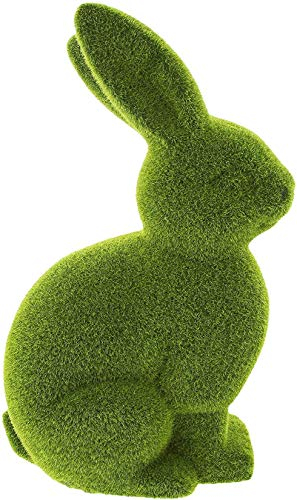Dekoleidenschaft Deko-Hase Moos in grün, Osterhase, Tierfigur, 45 cm hoch, beflockt mit Kunstmoos, Osterdekoration, Tischdeko