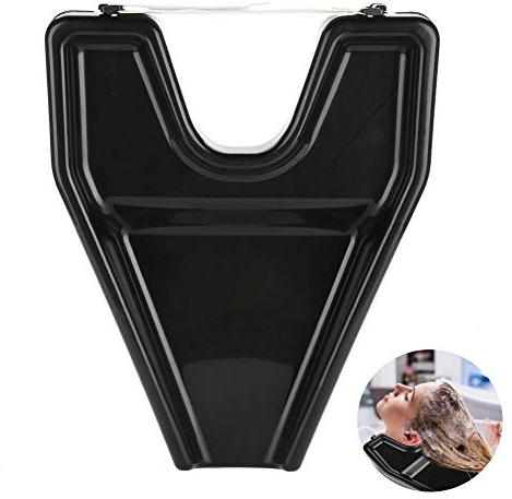Bandeja para lavado de pelo, lavabo para bañera portátil, bandeja para champú, negro, 44 x 32,5 x 3 cm