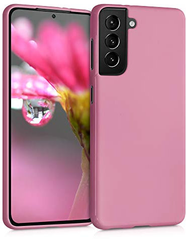 kwmobile Custodia Compatibile con Samsung Galaxy S21 Cover - Back Case per Smartphone in Silicone TPU - Protezione Gommata - rosa scuro