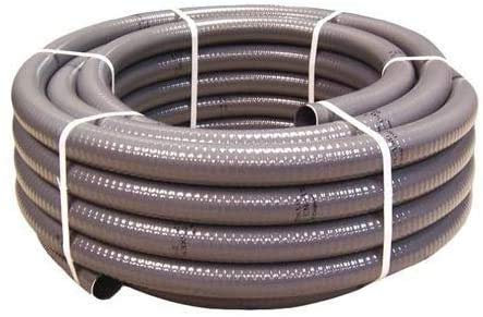 Couronne 50m Tuyau Gris Piscine PVC Pression Souple Semi-Rigide à coller diamètre 50mm⌀ extérieur